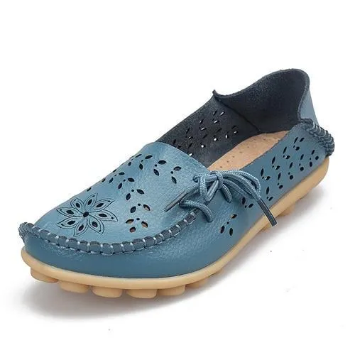 Women Flats Cut-outs Comfortable Women Casual Shoes Round Toe Moccasins Loafers