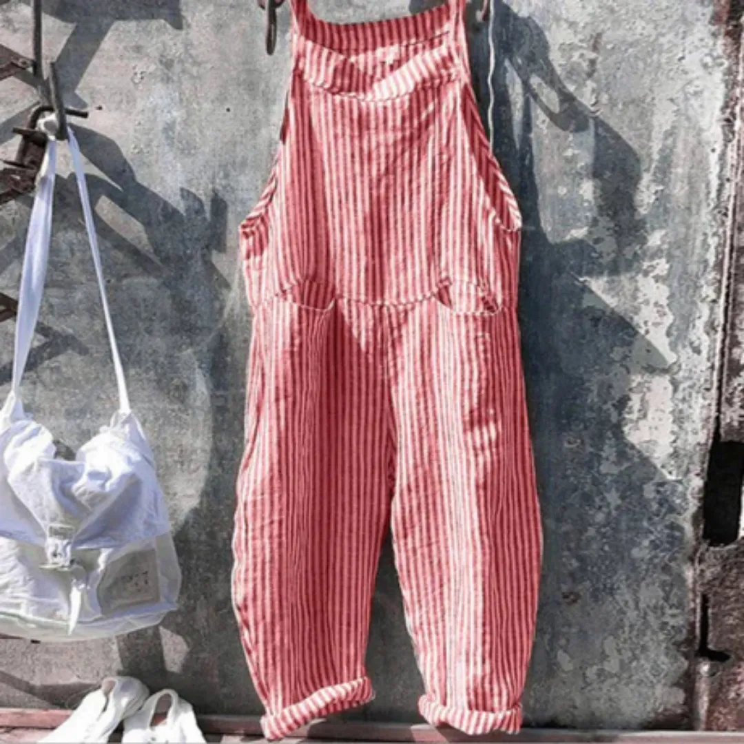 Women's Casual Stripe Jumpsuit | Wide Leg