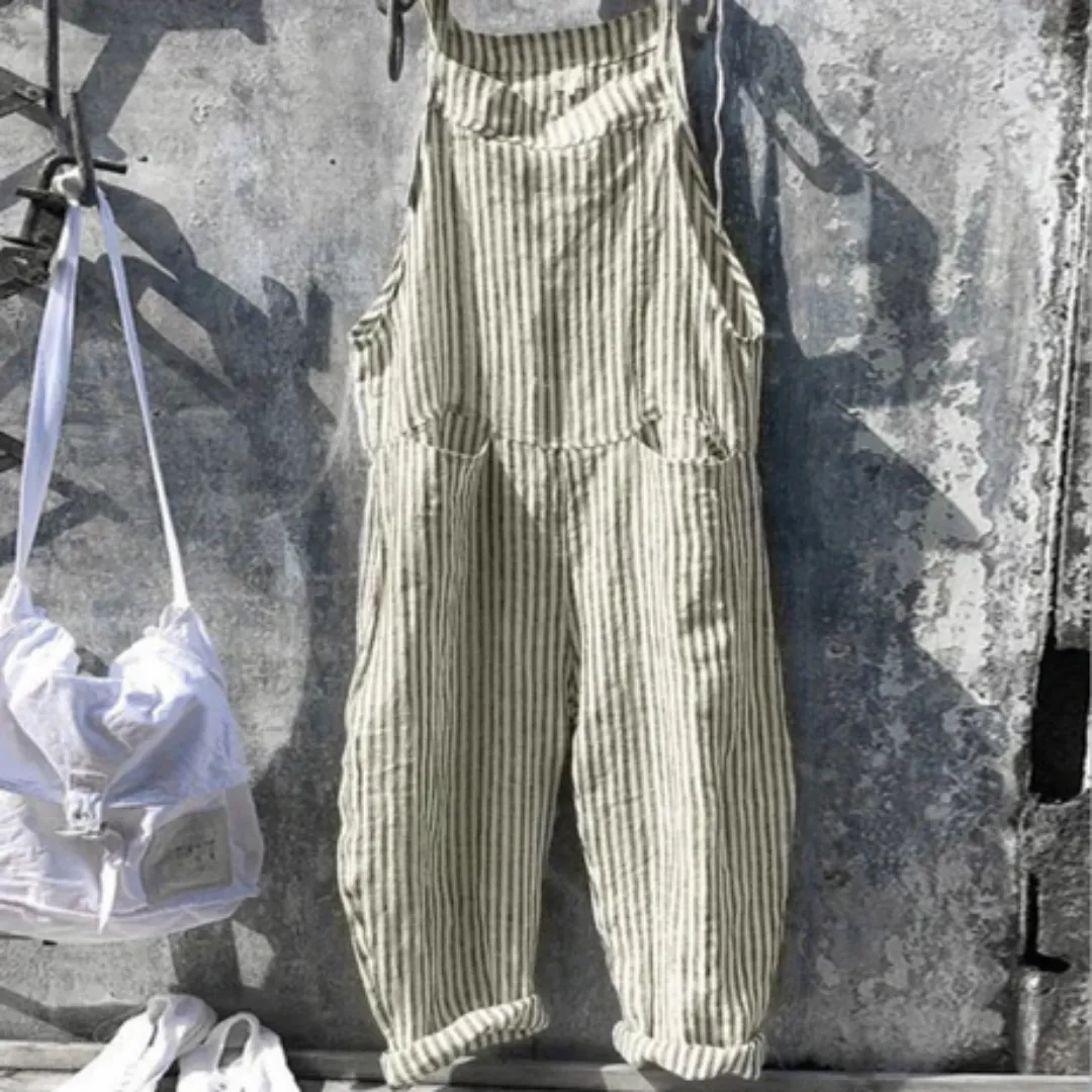 Women's Casual Stripe Jumpsuit | Wide Leg