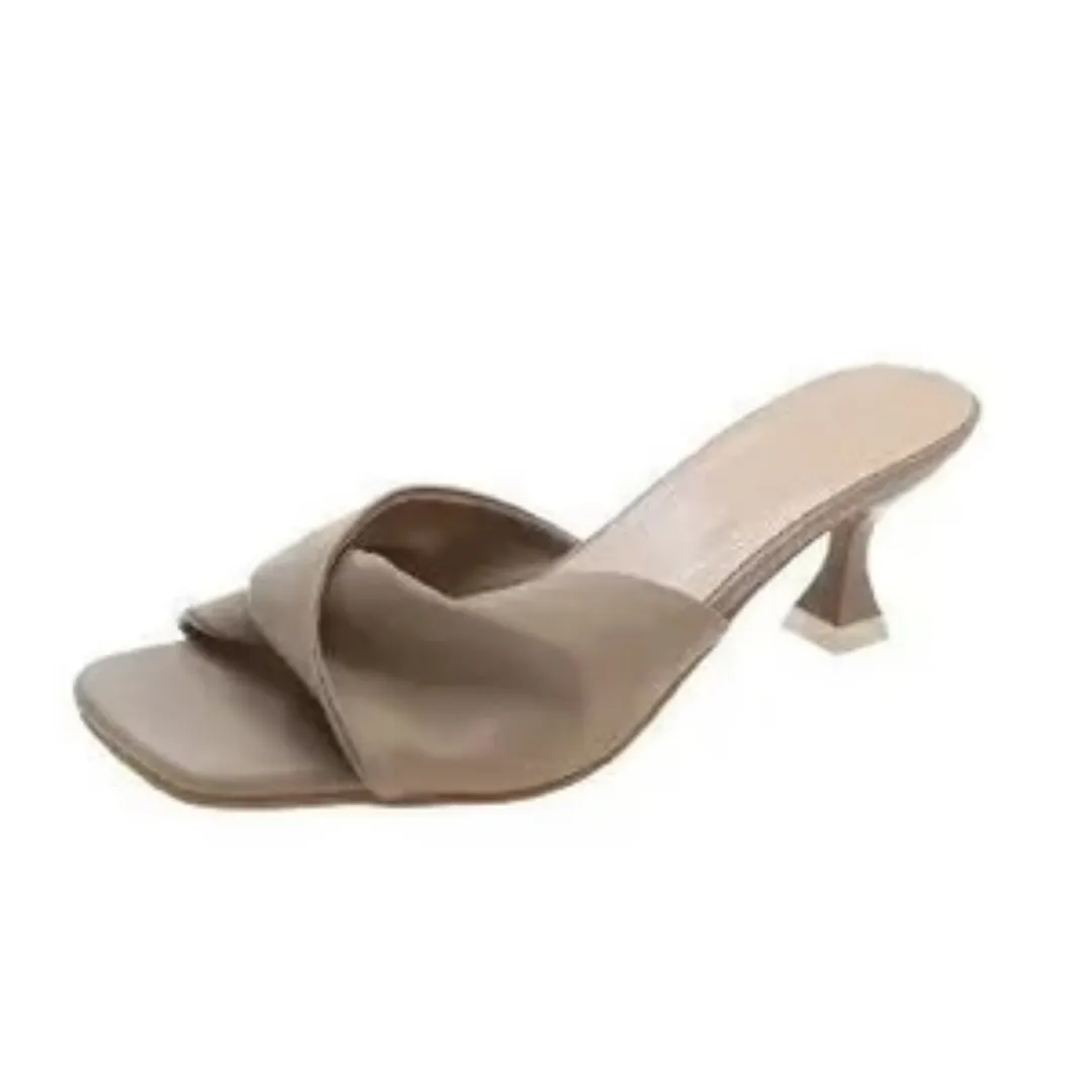 Women's Fancy Open Toe Heeled Sandals | Slip On