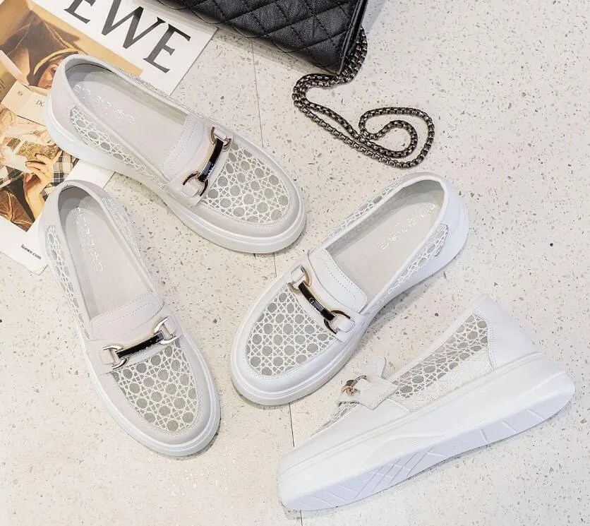 Women's Petite Size Lace Mesh Thicksole Casual Shoes MS369