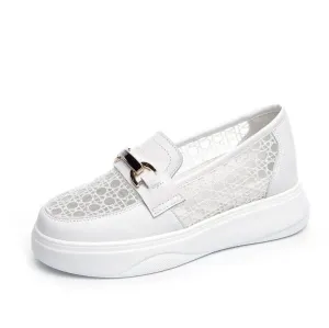 Women's Petite Size Lace Mesh Thicksole Casual Shoes MS369