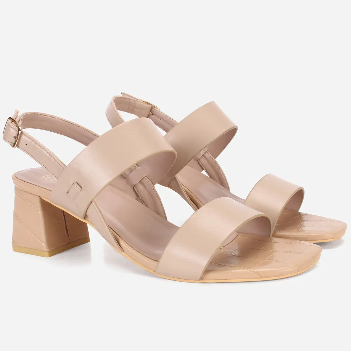 Women's "MOIERA" Block Heeled Open Toe Sandals
