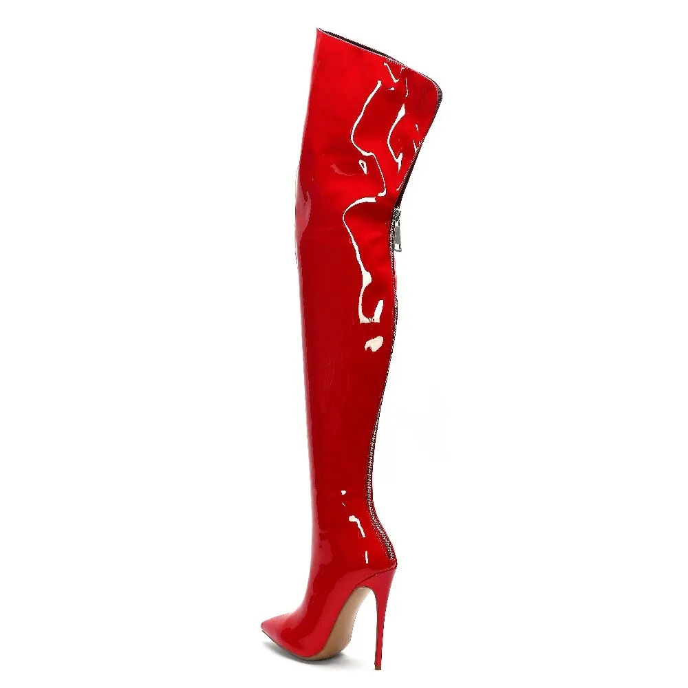 women's  sexy elegant zipper over the knee boots
