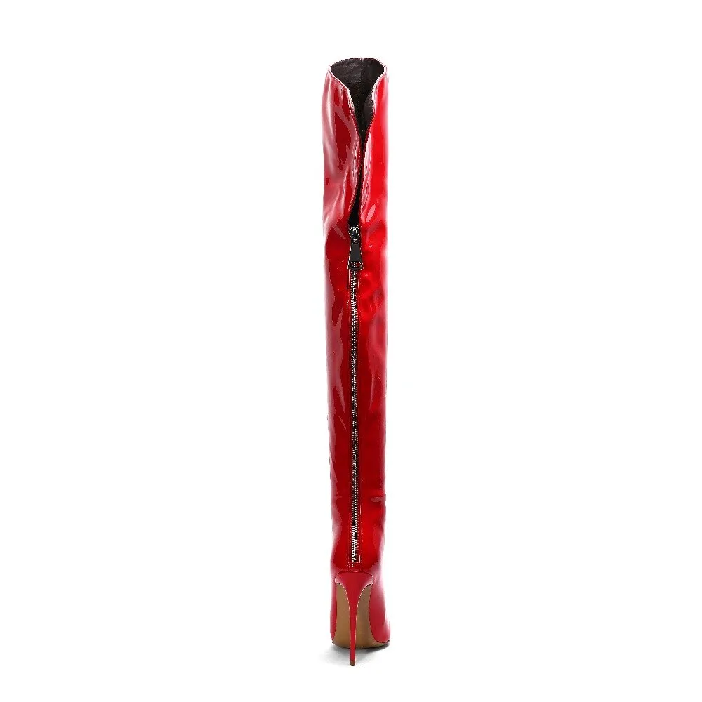 women's  sexy elegant zipper over the knee boots