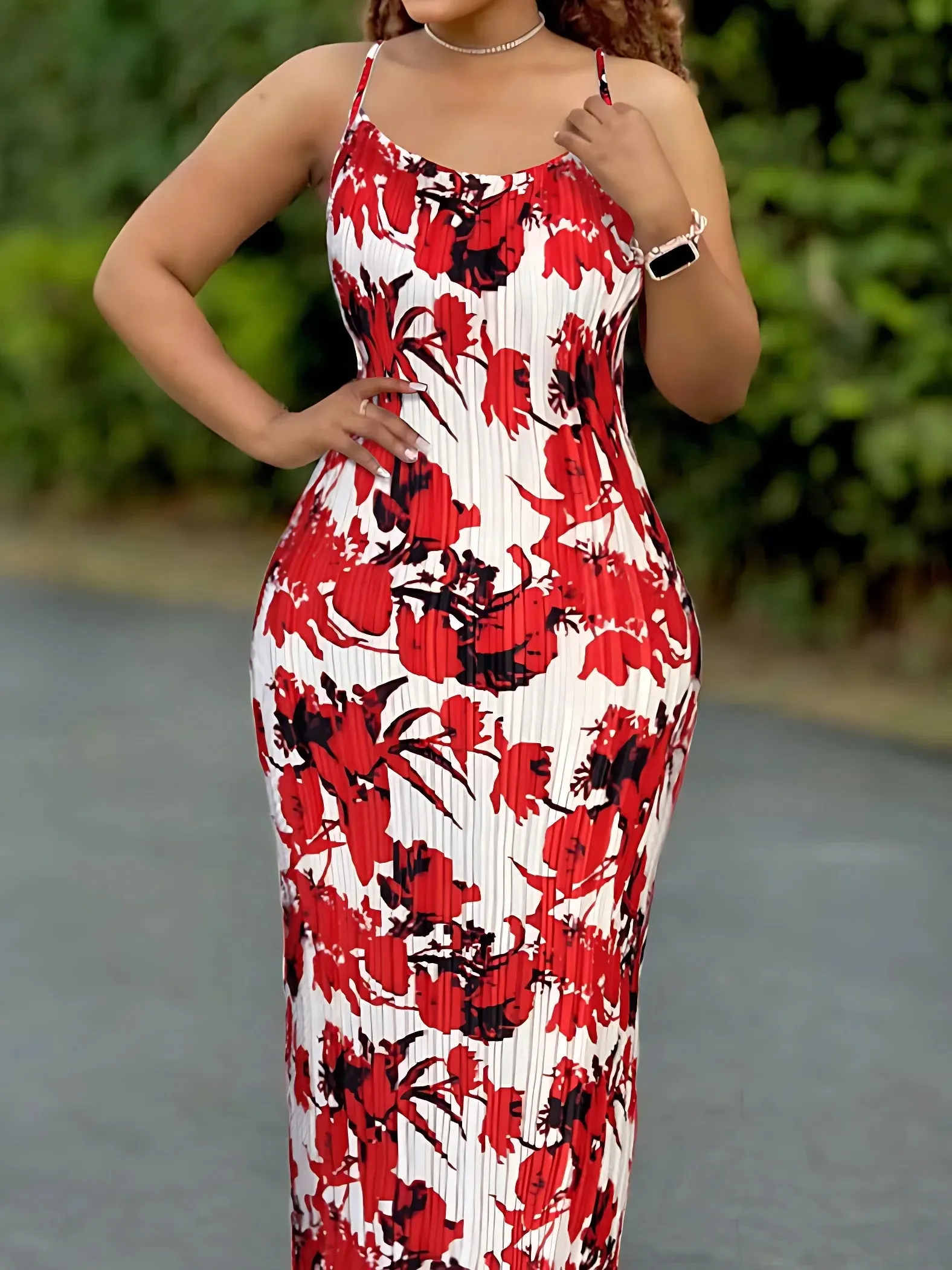 Women's Tie Dye Print Pleated Dress