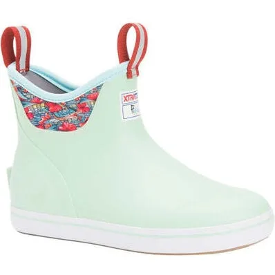 Xtratuf Women's Fishe® Wear 6" Waterproof Ankle Deck Boot -Green- XWAB-3BB
